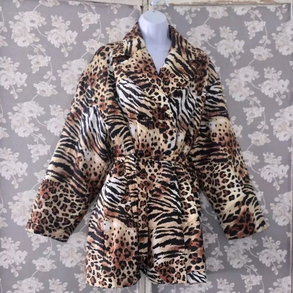 Casual Corner Annex Fuda Women’s Size Medium 100% Silk Coat With Tie Belt